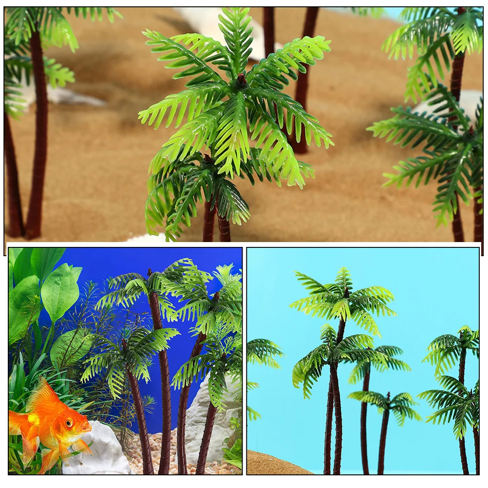 Aquarium Plant Decor Simulated Coconut Tree Fish Tank Decoration Three-dimensional Miniature Scene Trees