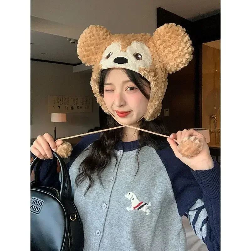 Koreanische Mode Kleine Hund Muster Colorblock Strickjacke Für Frauen 2024 Frühling Neue Herbst Weichen Stoff Kawaii Pullover