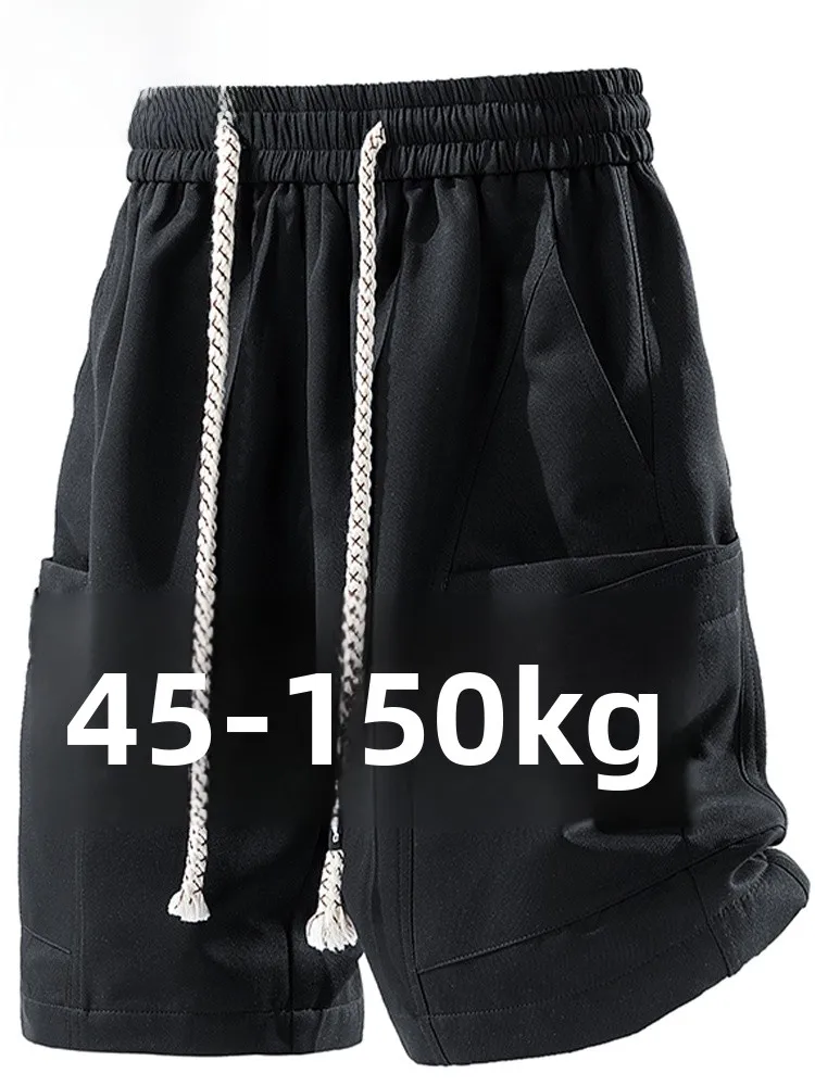 

American Large Size Men's orts Summer Trendy Brand New Workwear Loose Sports Mid-Pants Fat Casual Five-Quarter Pants