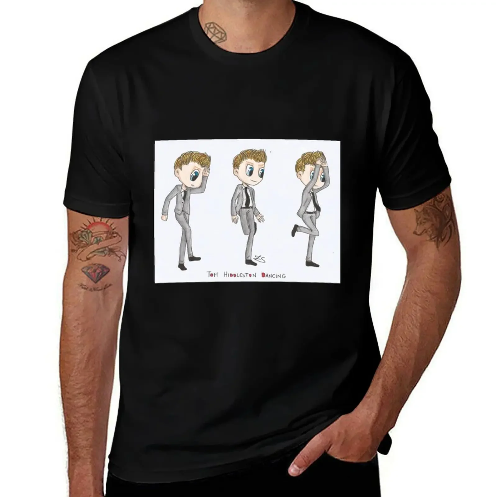 Tom Hiddleston dancing T-Shirt kawaii clothes summer tops mens plain t shirts