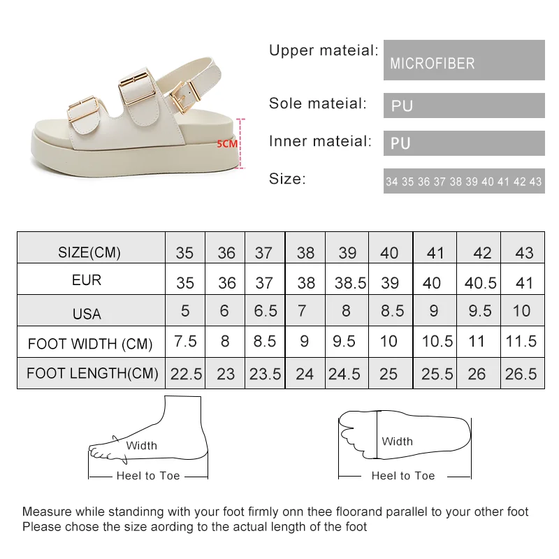 AIYUQI Women Sandals Large Size Summer New Beach Sandals Girls Thick Sole Fashion Open Toe Roman Women\'s Shoes