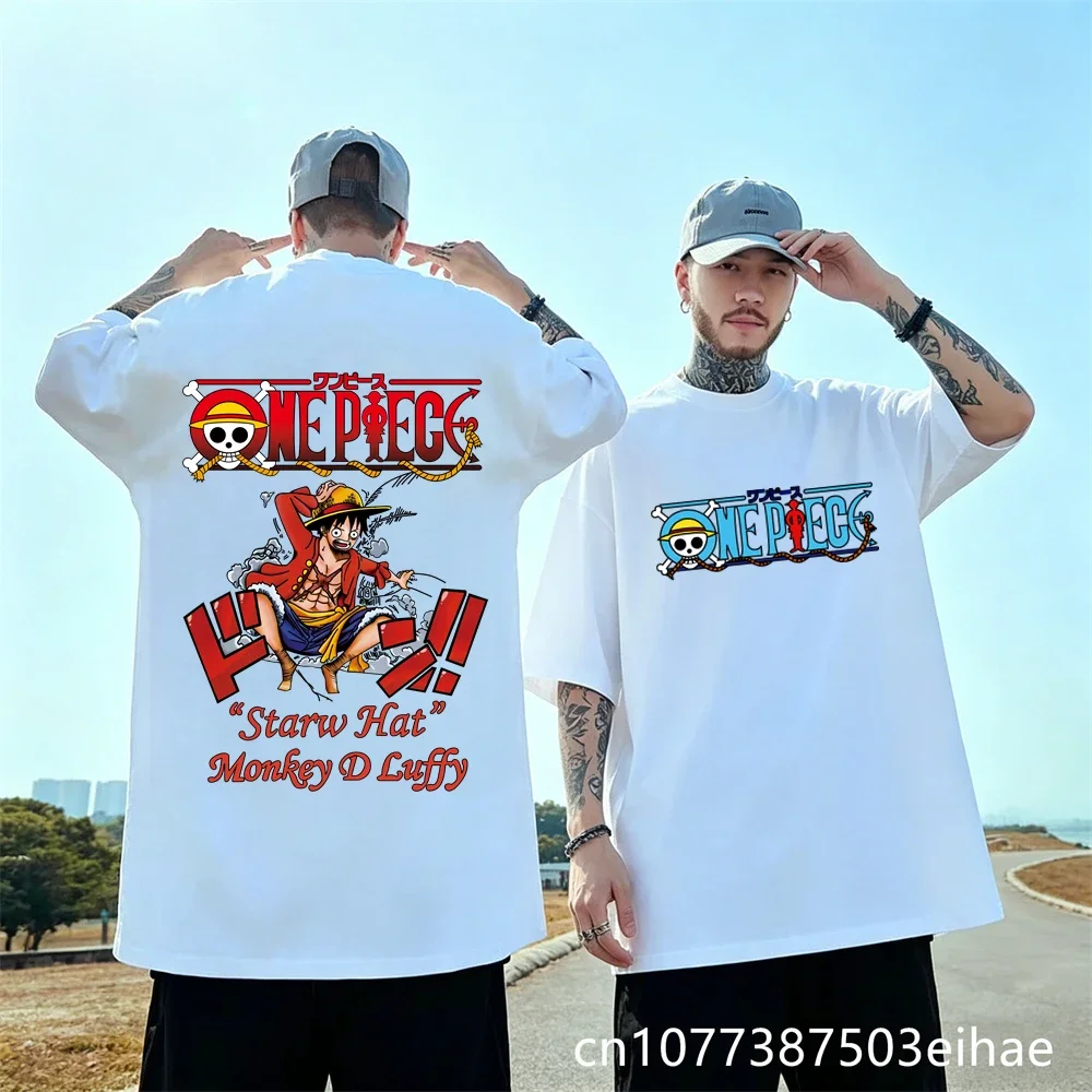 ONE PIECE Summer Anime Collaboration New T-shirt Street Men's Japanese Harajuku Loose Casual Children's Parent Child Top