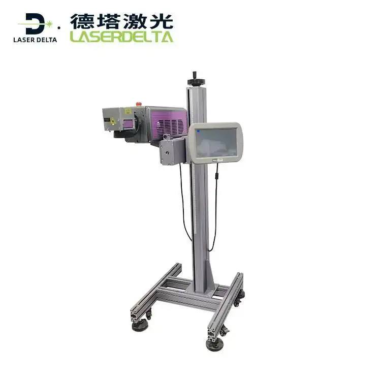 PET Plastic Bottles PVC Pipes Cable LASER MARKING HINE 30W Co2 Online Flying Laser Engraving Printing Marking Hine Price
