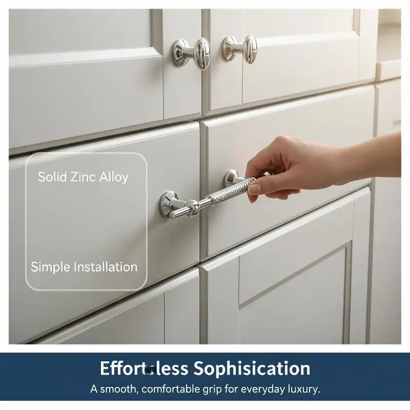 1Pcs Zinc Alloy Drawer Knob French Style Single Hole Wardrobe Handle Easy Install Cabinet Pull for Home DIY Decor
