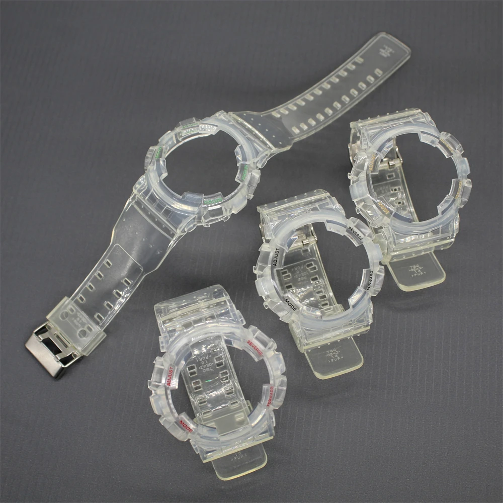 Transparent Color Integrated set Watchband for Casio G-SHOCK GA100 GA110 GA120 GA140 Strap and Bezel Waterproof Watch Band