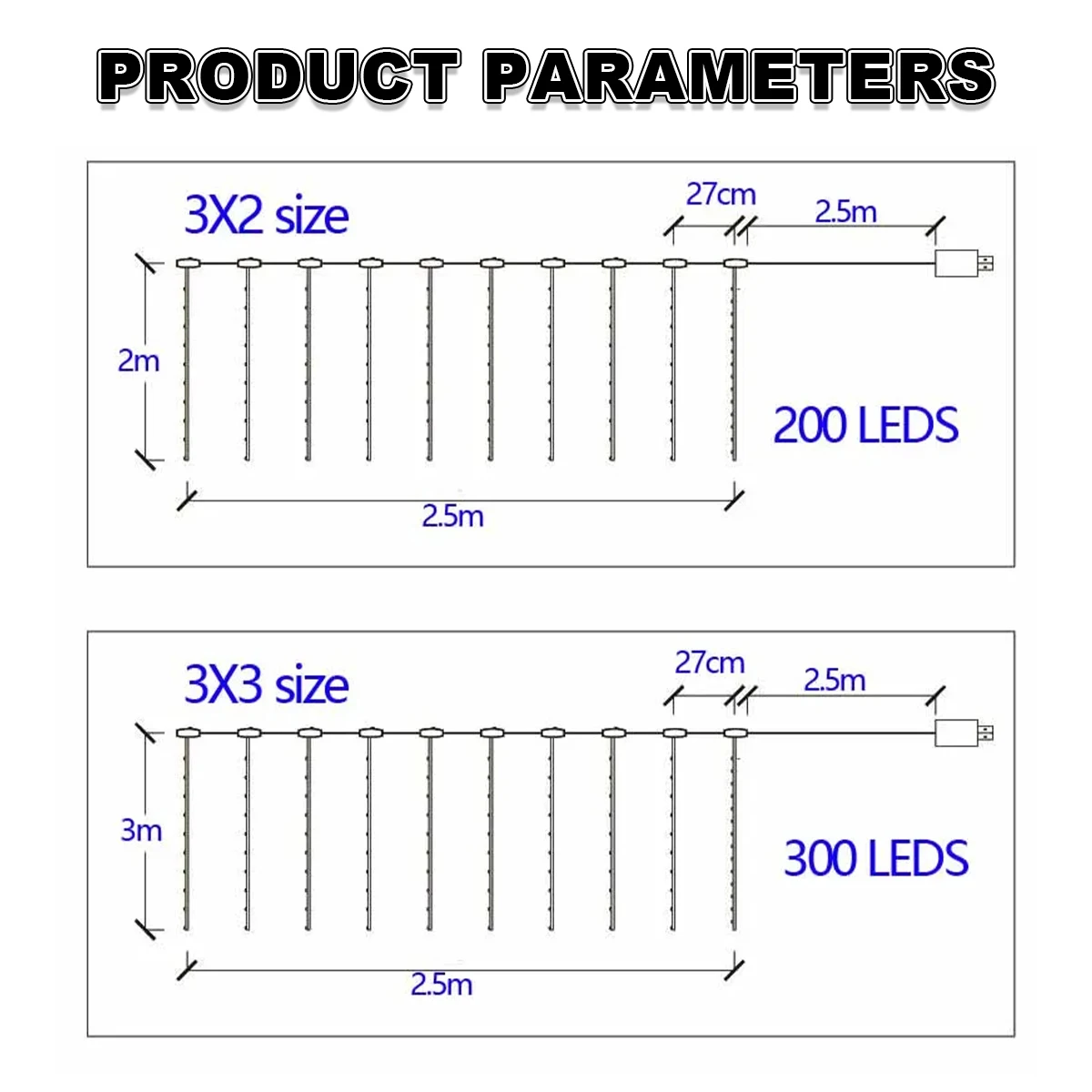 نافذة الستار سلسلة أضواء 8 طرق ضوء الجنية لغرفة النوم المكونات في Usb 3m * 3m 300 Led الأسلاك النحاسية هوك الطرف عن بعد 300/200 المصابيح #3