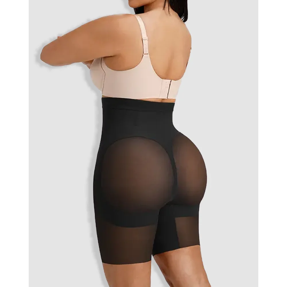 Women High Waist Shapewear Shorts Plus Size Tummy Control Butt Lifter Anti‑Chafing Thigh Slimmer Seamless Postpartum Underwear