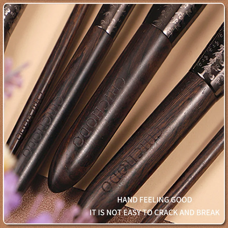 CHICHODO- Professional Handmade Eye Makeup Brushes Top Animal Hair Ebony Handle Include Eyeshadow Eyebrow Eyeliner Lip Brush