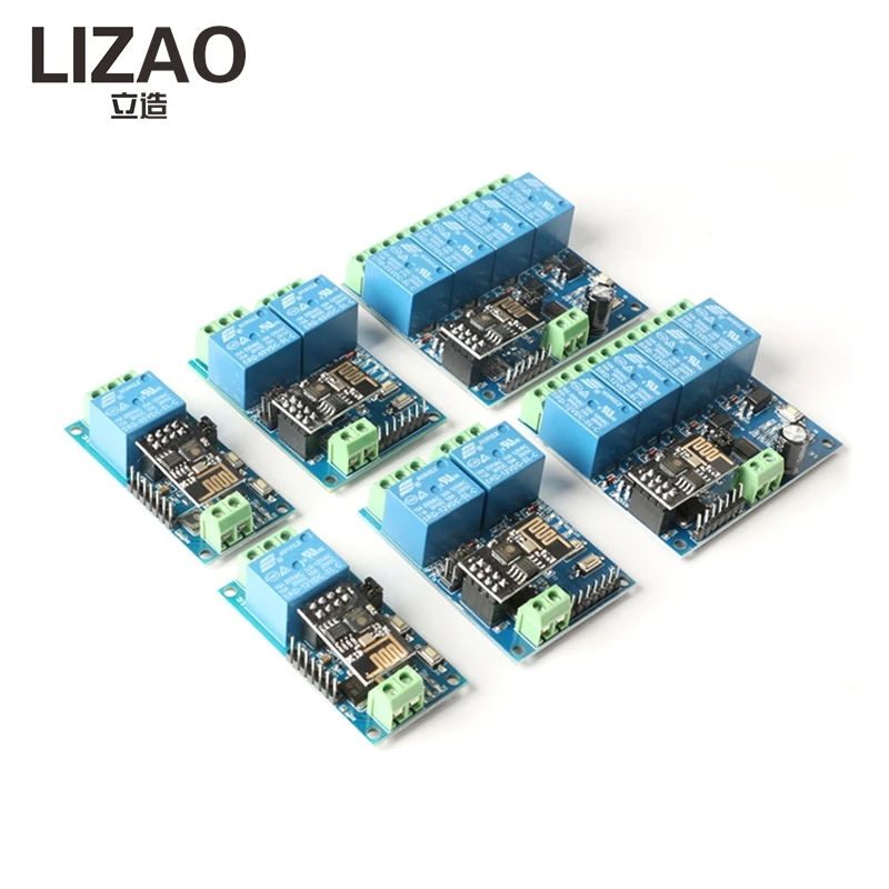 ESP8266 ESP-01 WiFi Relay Module, 1/2/4 Channel Smart Home Remote Control Switch 5V/12V for Phone App Control