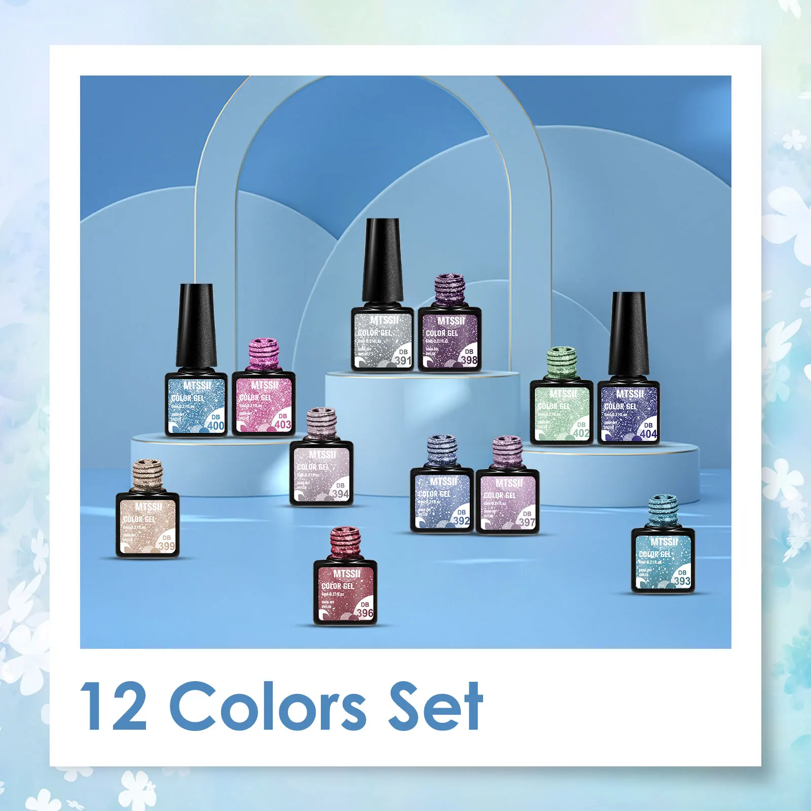 12 STKS/SET Fonkelende Reflecterende Glitter Gel Nagellak Set Semi-permanente Losweken UV Nail Art Vernis Kit manicure Benodigdheden