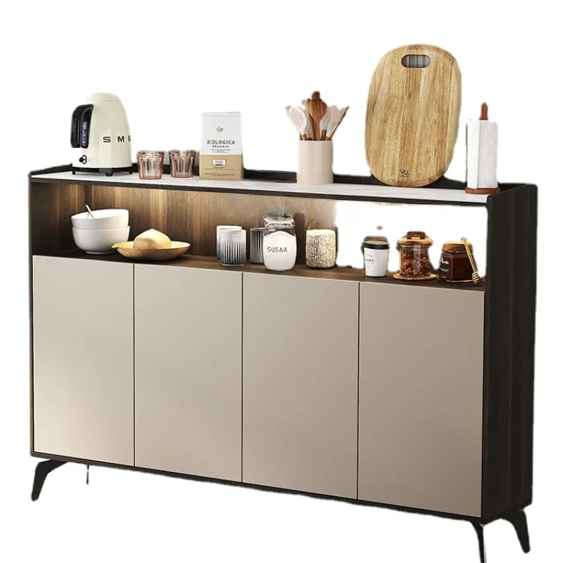 

Light Luxury Ultra-Thin Stone Plate Sideboard Cabinet Integrated Wall 30cm Narrow Sundries Cabinet