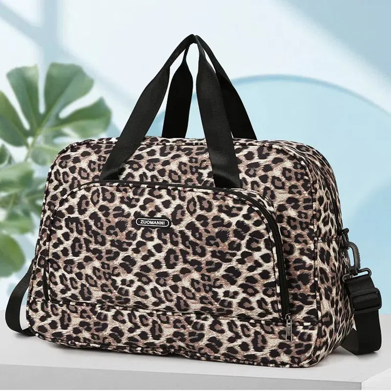 

Модная сумка для спорта и фитнеса с леопардовым принтом, большая вместимость, подходит для путешествий, кемпинга, выходных на ночь, йоги и т. д.