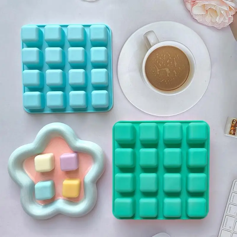 

16 Cavity Square Ice Grid Cake Baking Silicone Mold DIY Chocolate Cake Biscuit Candy Pudding Truffles Brownie Baking Mold