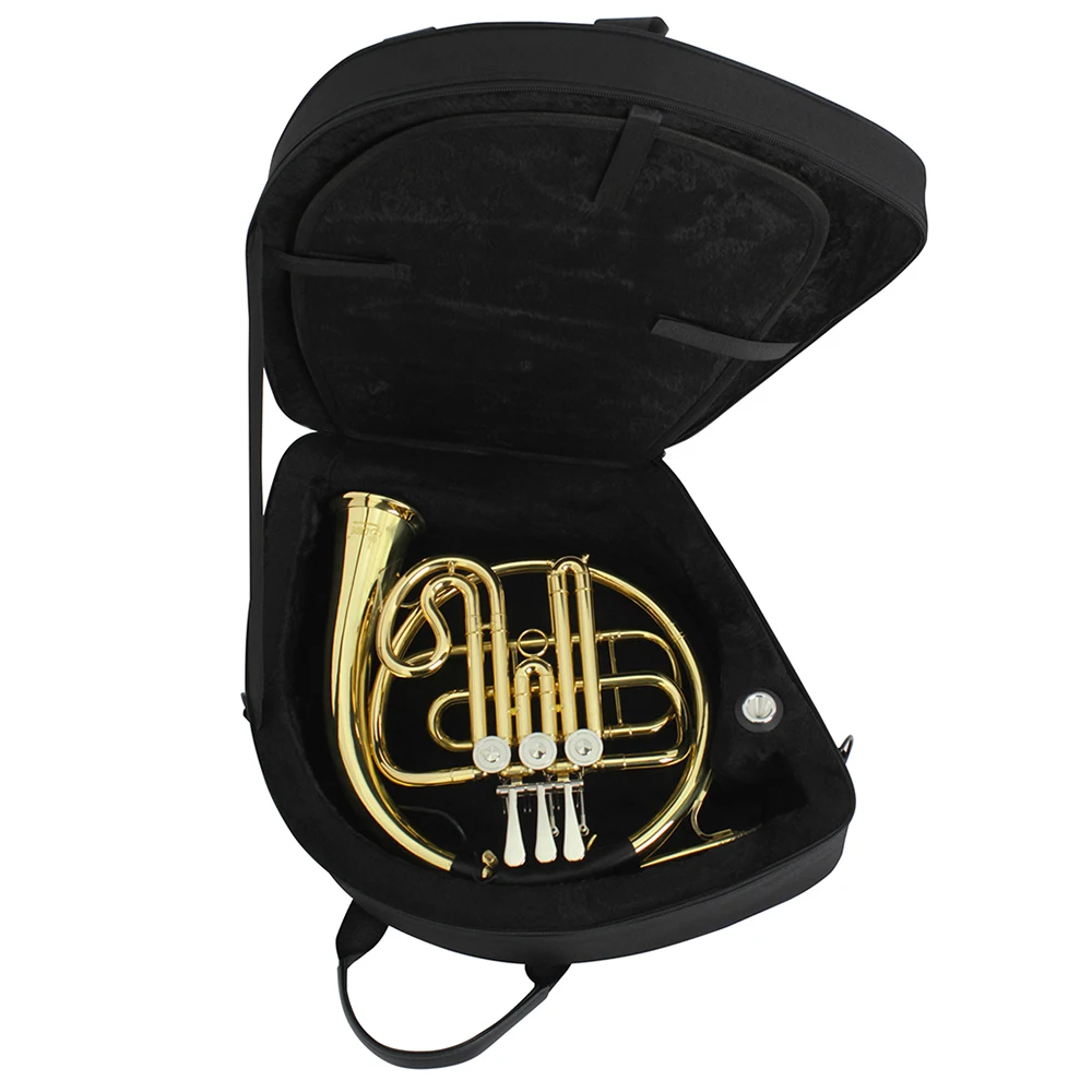 3 Keys F/Bb French Horn Brass Instrument Golden Split French Horn with Box & Brush Musical Instrument Accessories