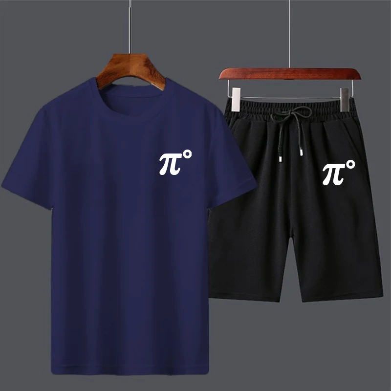 Summer men's set fashion set men's short sleeved T-shirt+sports shorts set men's casual men's clothing men's jogging set