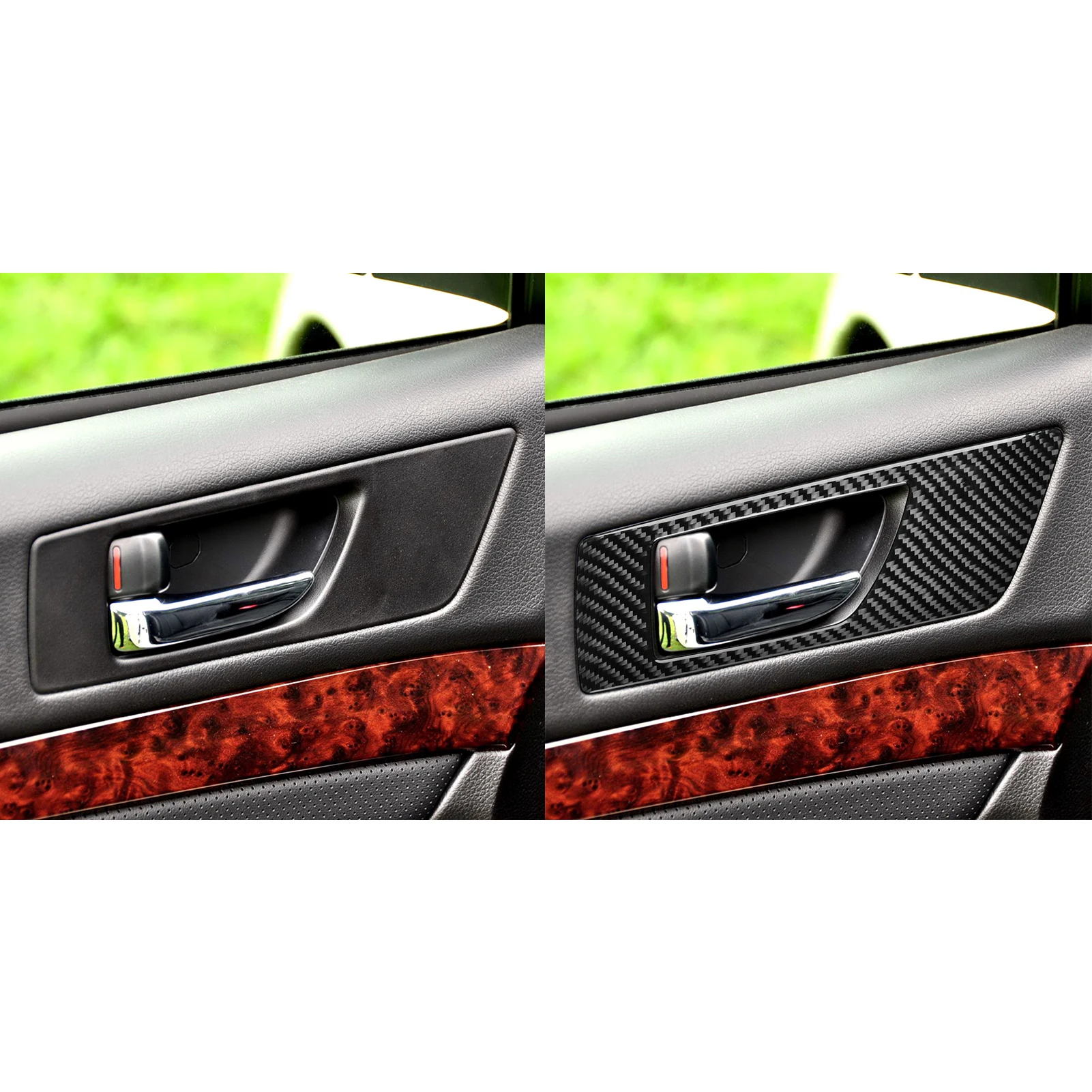 For Subaru Legacy Outback 2010-2014 Real Carbon Fiber Sticker Door Handle Interior Accessories