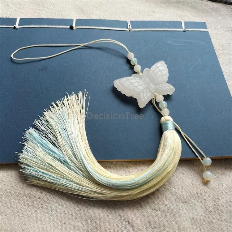 

2025 sweet style butterfly jade pendant chinese ancient people daily waist hanging accessory fairy colorful tassel ornament