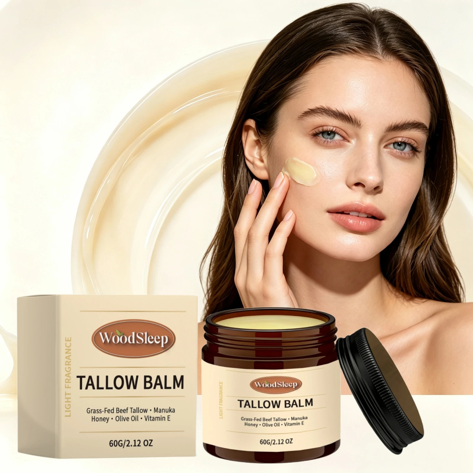 Tallow Moisturizing Skin Balm Olive Vitamin E Natural Nourishing Face Body Deep Brighten Care Grass Fed Beef Manuka Honey Cream