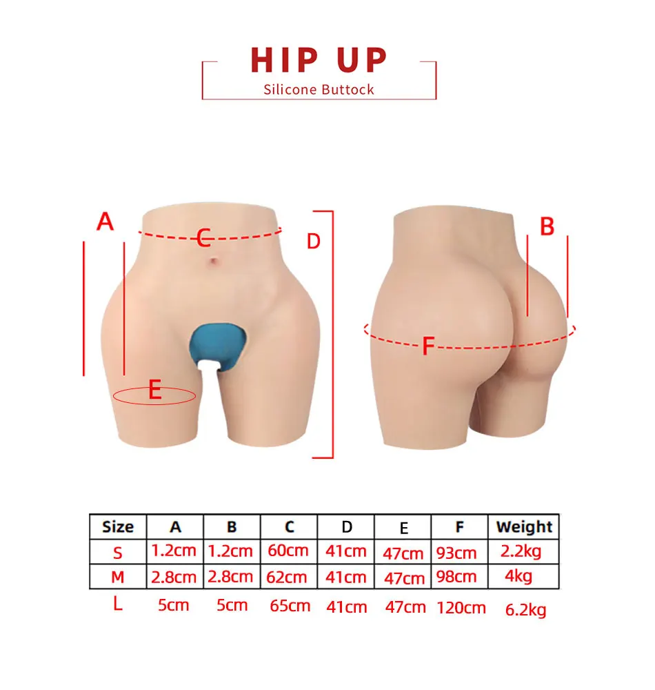 Artificial Realistic Sexy Silicone Hips and Butt Underwear Pants Thick Hip Enhancement and Crotch Thickening Panties For Women