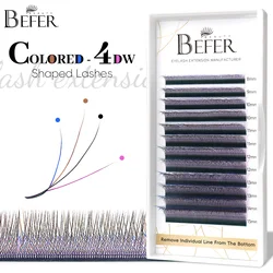 BEFER 4D - W Shaped Eyelash Extension Colored Premade Volume Fans