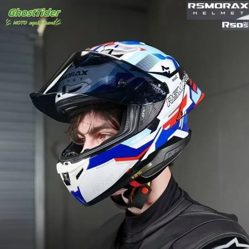 Casco de motocicleta MOTORAX R50, casco de ala trasera grande Para hombres y mujeres, casco deportivo de pista de seguridad de cara completa, Cascos Para Moto Para BMW