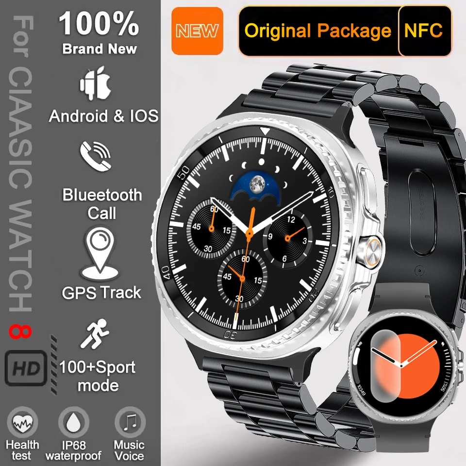 

New Classic Watch 8 Ultra Series 1.46" Bluetooth Call Smart Watch Men Heart Rate GPS Tracker Sport Fitness NFC Smartwatches IOS