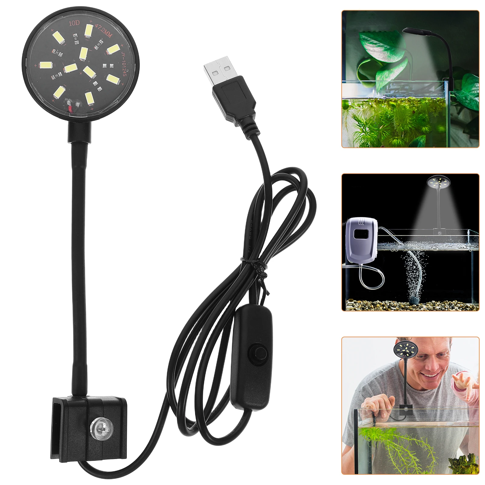 

Fish Tank USB Light Aquarium Accessories for Supplies Betta Lamp Clip Mini
