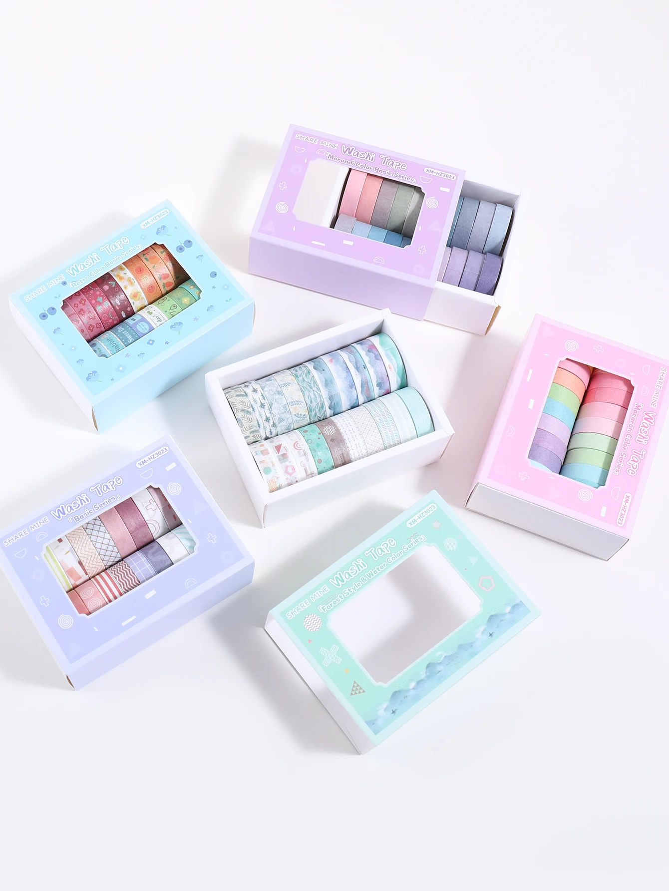 20 Rollen buntes Washi-Tape-Set, geometrische Muster mit Früchten und Pflanzen für Scrapbooking, Journaling, DIY-Geschenkdekoration, Schreibwaren-Geschenke – Detail 6
