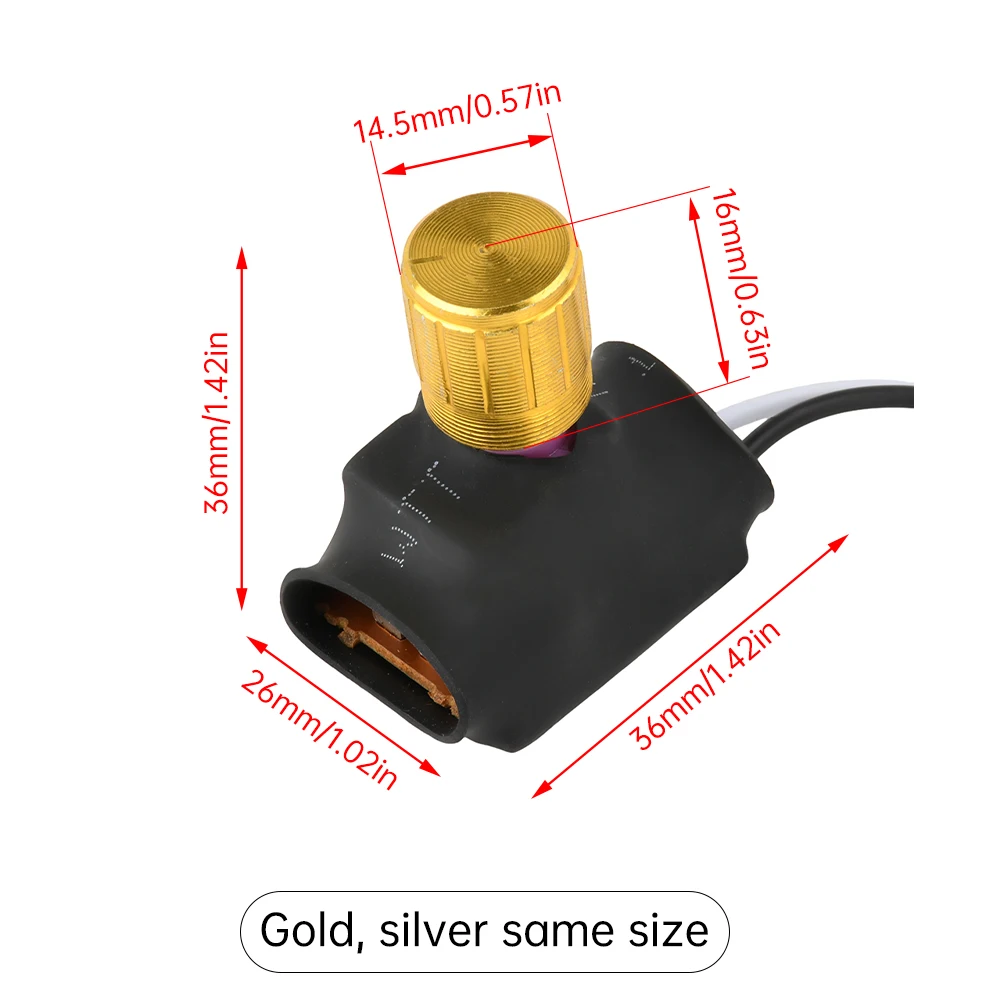 Lámpara de mesa interruptor giratorio de atenuación omnidireccional 2 vías 220V 1A/3A lámpara de mesa en tono dorado/plateado interruptor giratorio atenuador de rango completo