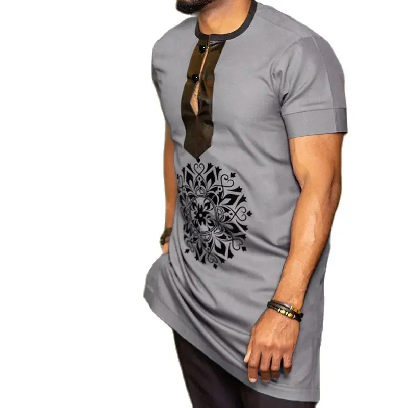 dashiki t-shirts african dresses clothes for men cultural africa clothing fashion kaftan tee shirt homme casual robe africaine