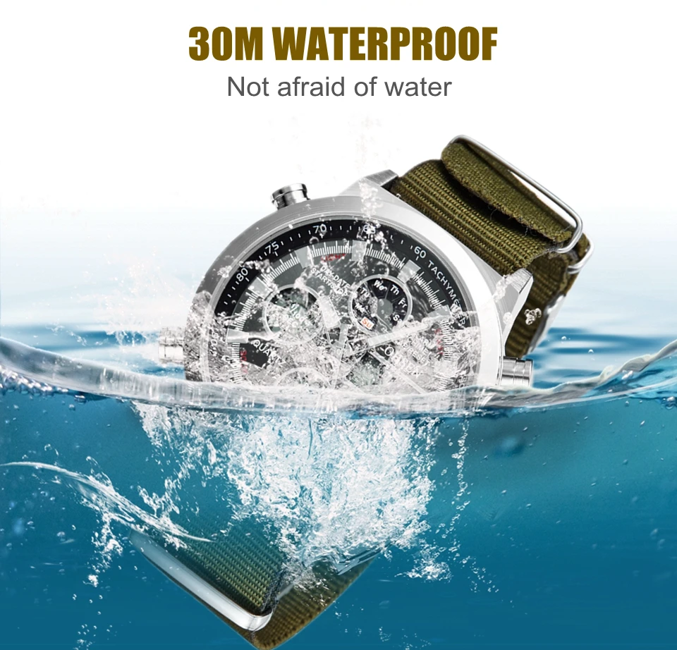 Men Quartz Watch Luxury Brand Fashion Waterproof Green Military Watches Outdoor Sport Dual Time Tactical Man Wristwatch Clocks