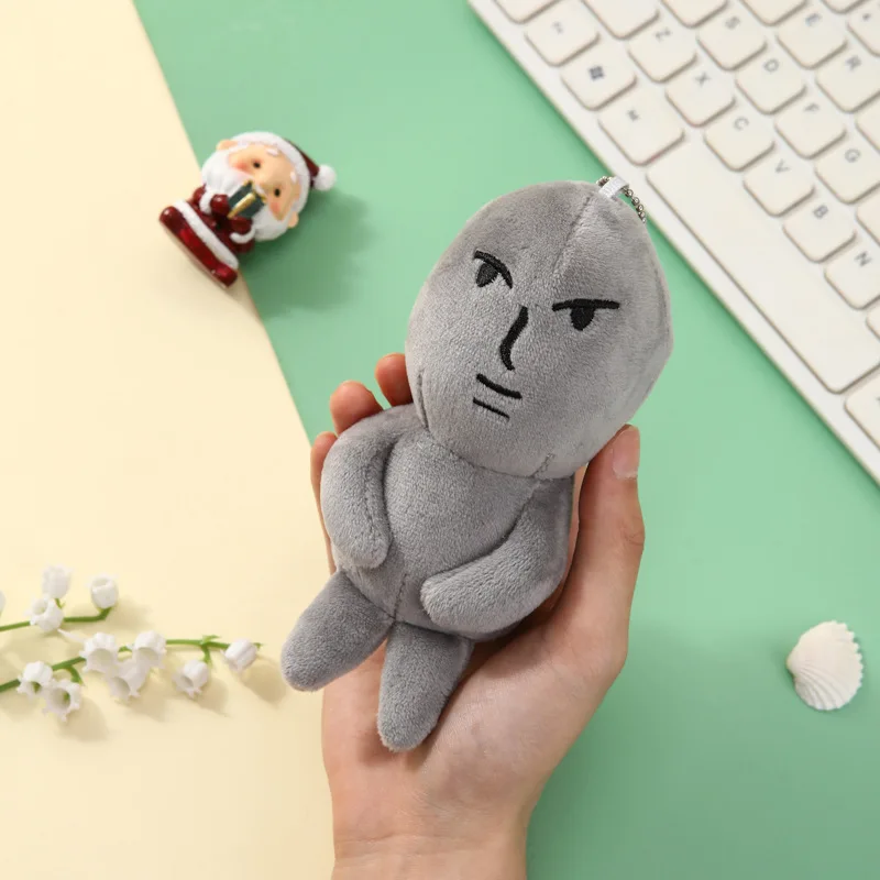 مضحك رمادي حجر رجل أفخم المفاتيح الكرتون محشوة الحيوان على ظهره سحر قلادة الجدة هدية للبنين بنات حفلة عيد ميلاد