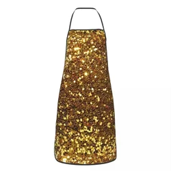 Gold Glitter Apron Funny Household Kitchen Chef Cleaning Tablier Cooking Cuisine Bib for Women Men Adult Unisex Gardening