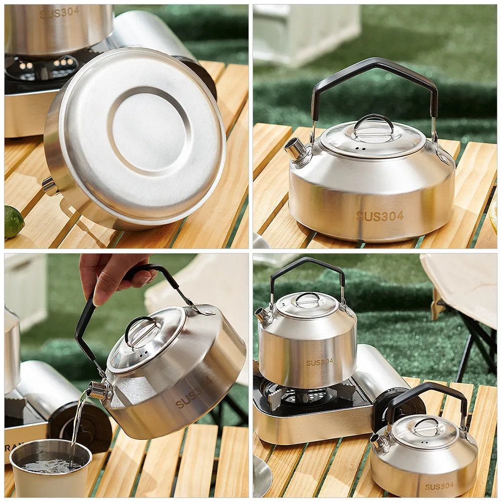 Stainless Steel Camping Pot Outdoor Tea Coffee Kettle for Hiking Picnic Halloween Christmas Gift