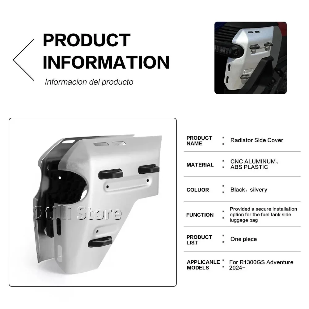 2024 2025 Tas Penutup Radiator Samping Sepeda Motor Baru Tas Paket Penyimpanan Penutup Samping Radiator untuk R1300GS Adventure R 1300 GSA
