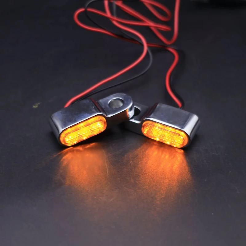 Indicators Lamps Taillight Running Lights 2Pcs Motorcycle LED Mini Turn Signal Lights 12V Motorcycle Scooter Handlebar Blinker