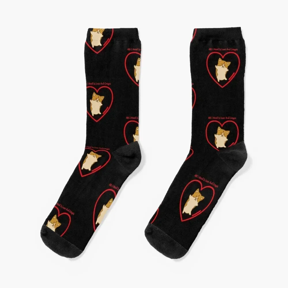 

All I Need Is Love And Corgis - My Corgi Is My Valentine Socks FASHION heated Woman Socks Men's