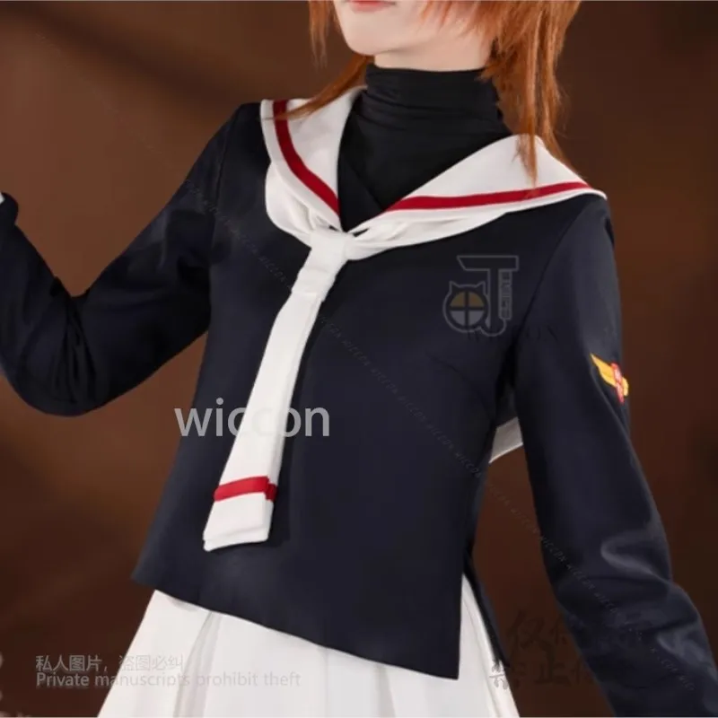 Anime Cardcaptor Sakura Kinomoto Sakura Cosplay Costume Lovely Kawaii JK School Uniform Wig Halloween Party Role Play Customized