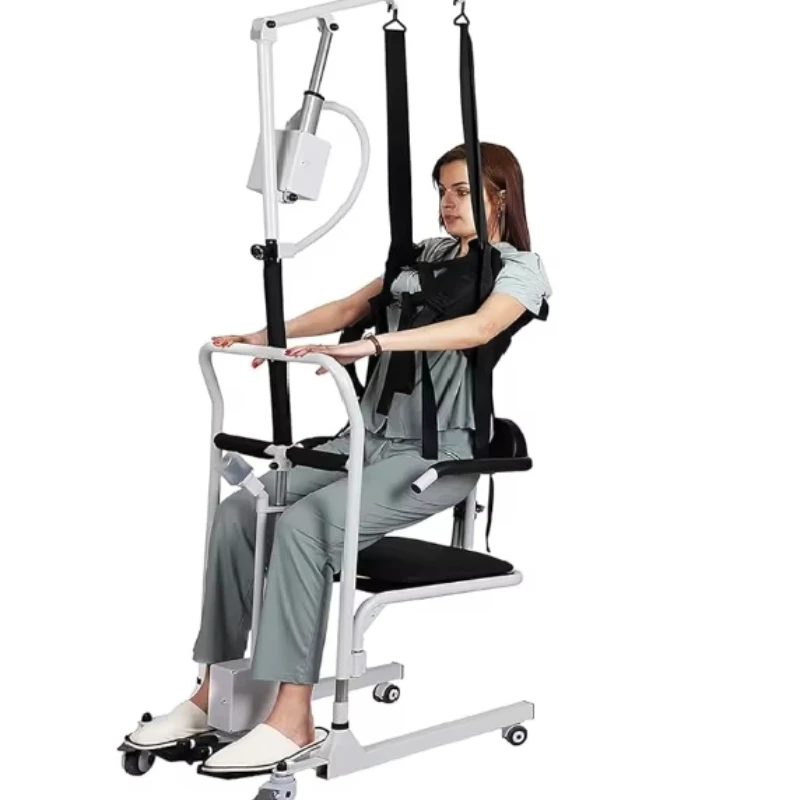 The elderly and disabled use medical portable transfer patient lifts wheelchair lifts with sling from bed to toilet