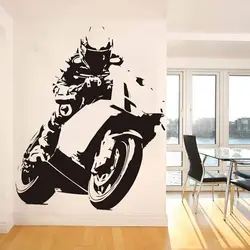 Motorcyclist Wall Sticker Motorcycle Knight Vinyl Decal Kids Room Boys Bedroom Decoration Accessories Removable Art Mural Speed