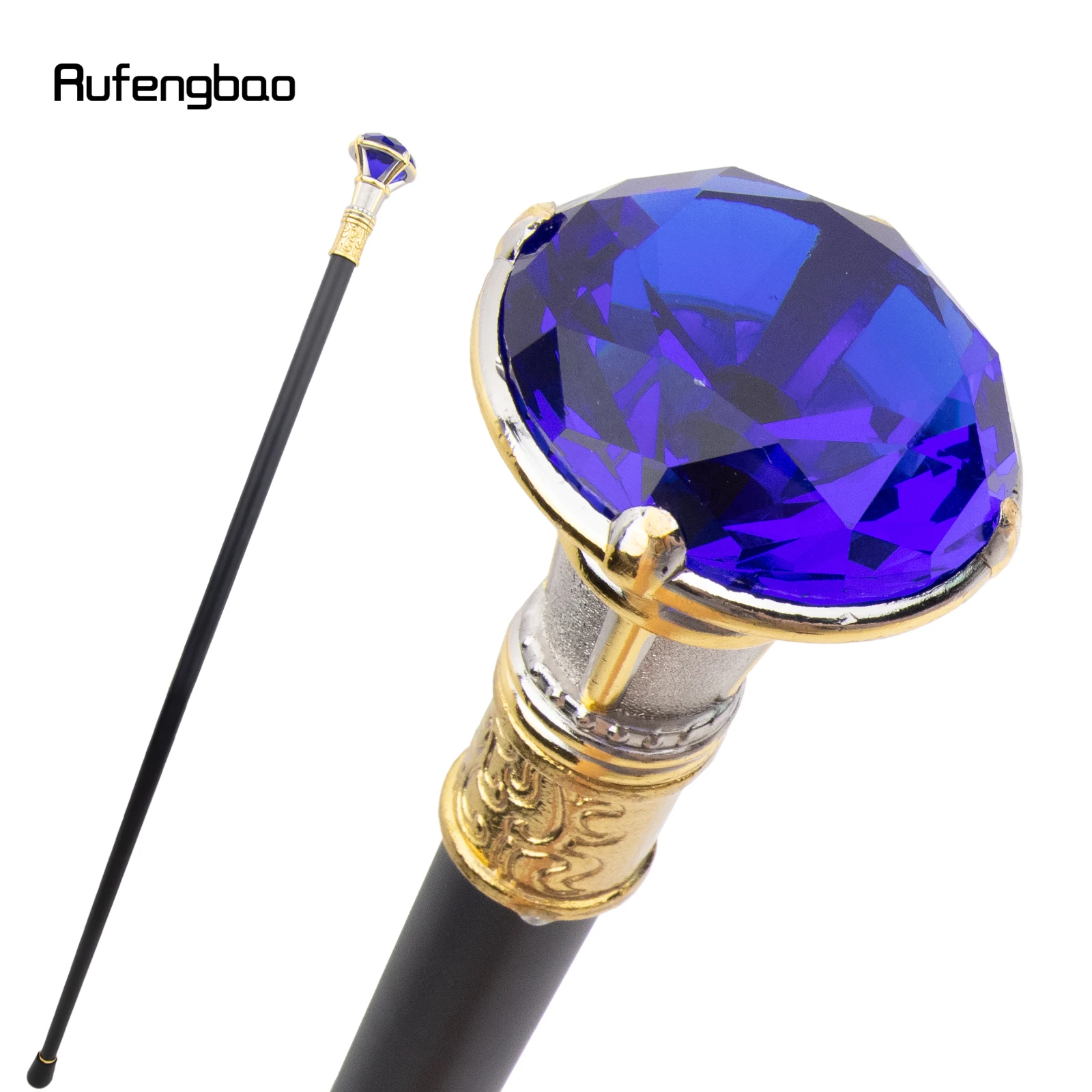 Purple Diamond Type Golden White Single Joint Walking Stick Decorative Cospaly Party Walking Cane Halloween Crosier 90cm