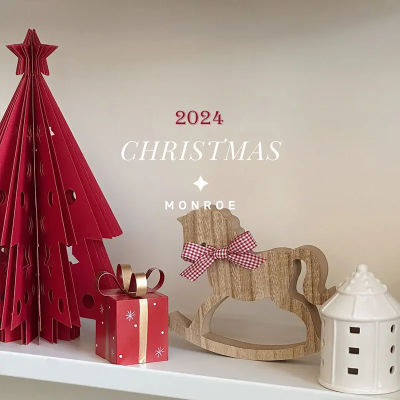 Desktop holiday decoration small wooden horse living room restaurant coffee table wood atmosphere small ornaments
