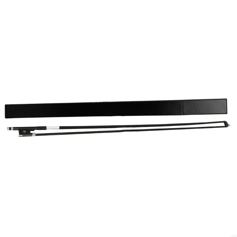 High Performances 4/4 Size Violin Bows Black Horsehair Carbon Fiber Rod With Protective Case For Practice And Concerts 24BD