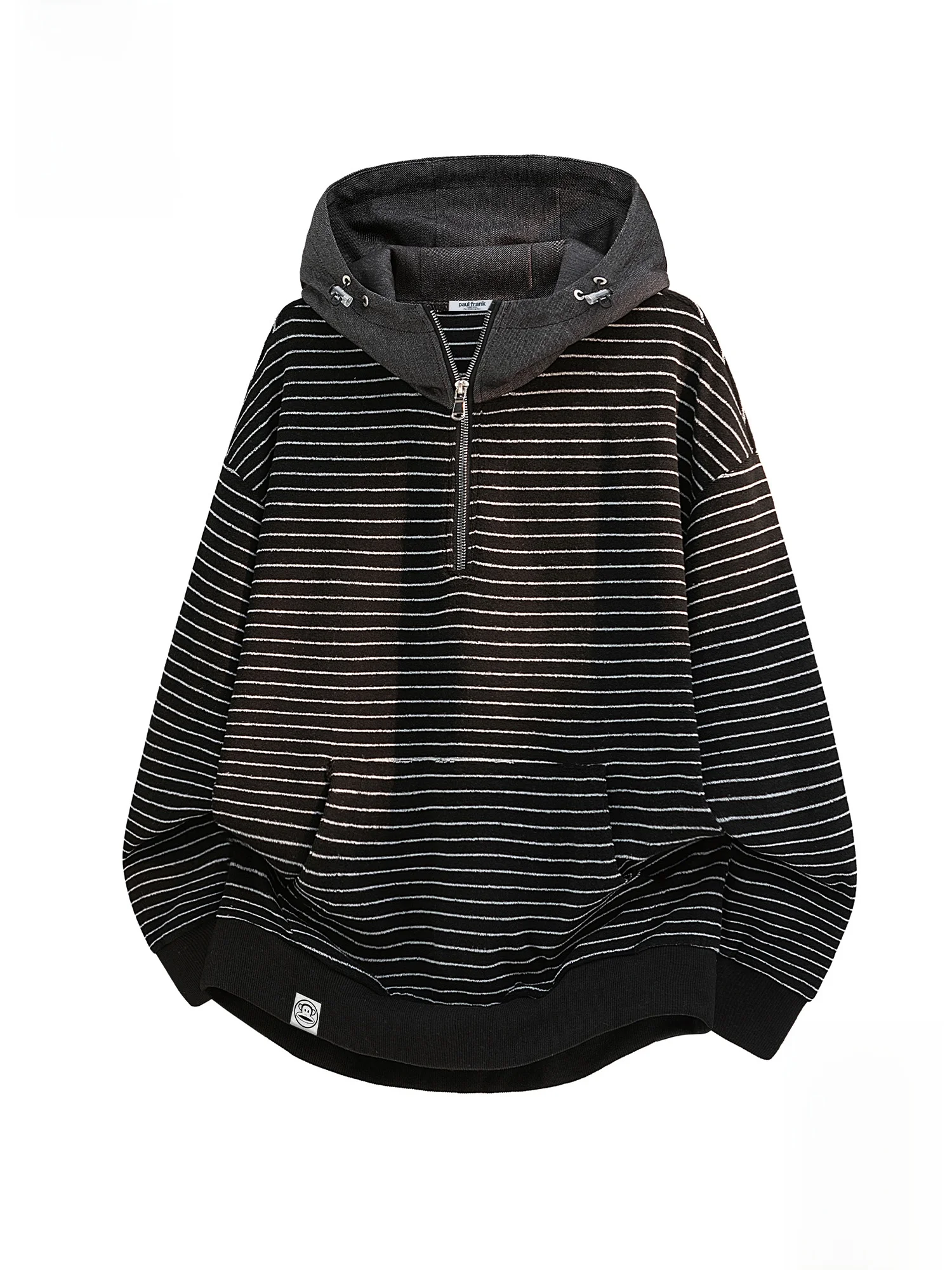 

PaulFrank M Hoodie Spring Casual Loose Striped Comfortable Zipper Ne Design Polyester Fiber Long Sve Streetwear