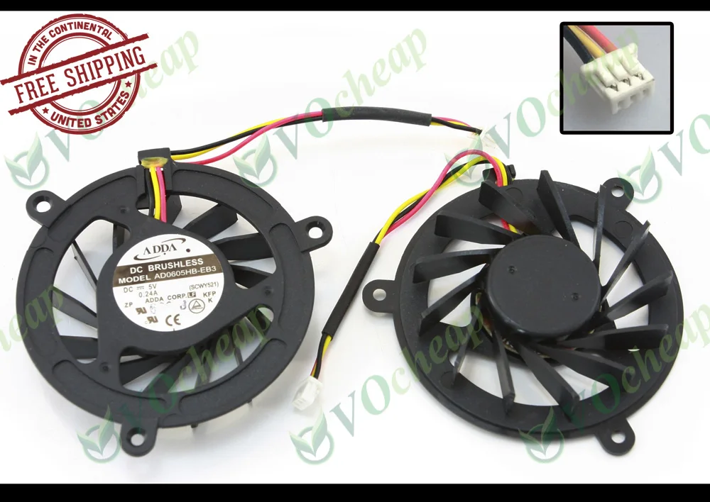 Round Genuine Notebook Laptop Cooling Fan (Cooler) for Acer Aspire 3600 5500 5500z 5502 Travelmate 3210 - AD0605HB-EB3 (SCWY521)
