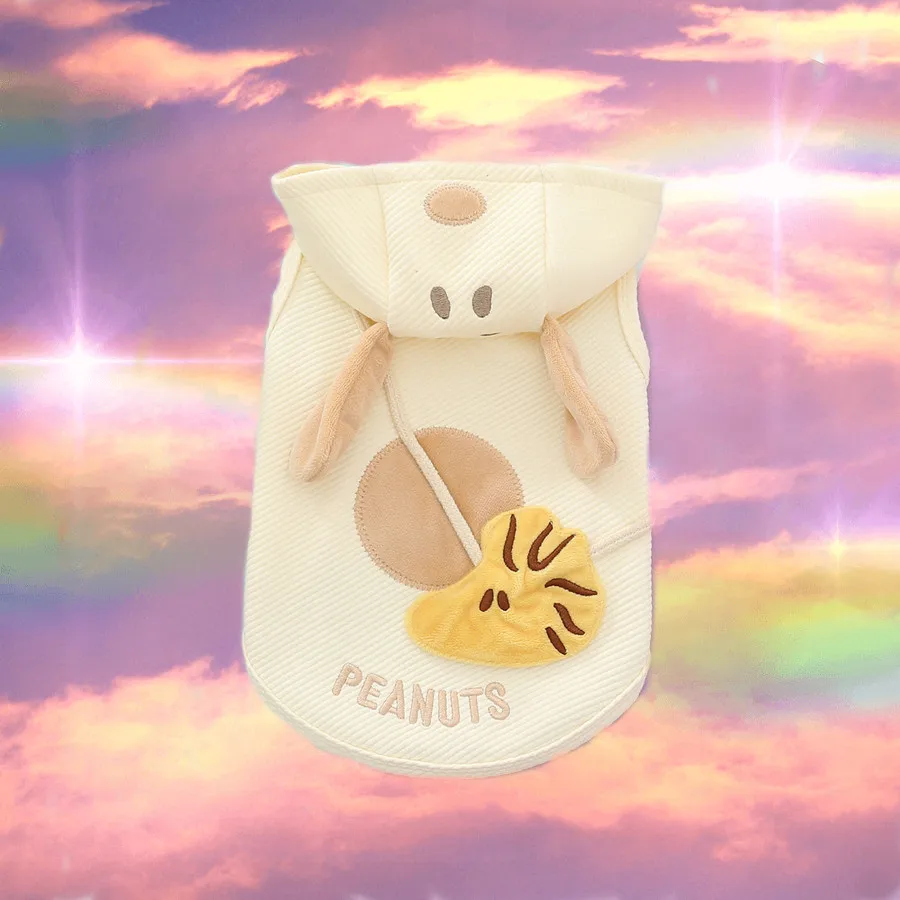 

Снупи, весенне-осенняя куртка со стерео ушками, мультяшная куртка, двуногая одежда для собак, свитер с капюшоном, модное пальто с героями мультфильмов, одежда для домашних животных