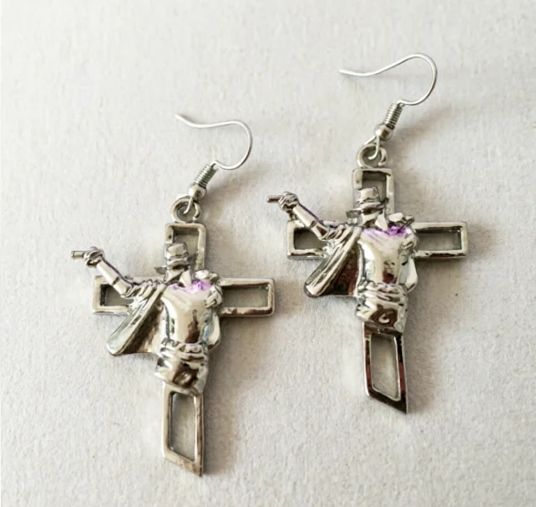 King Of Pop Michael Jackson Earring MJ Dancer Hiphop Cross Breaking Dancing Wave Moon Walk Stud Rock Ear Punk Jewelry