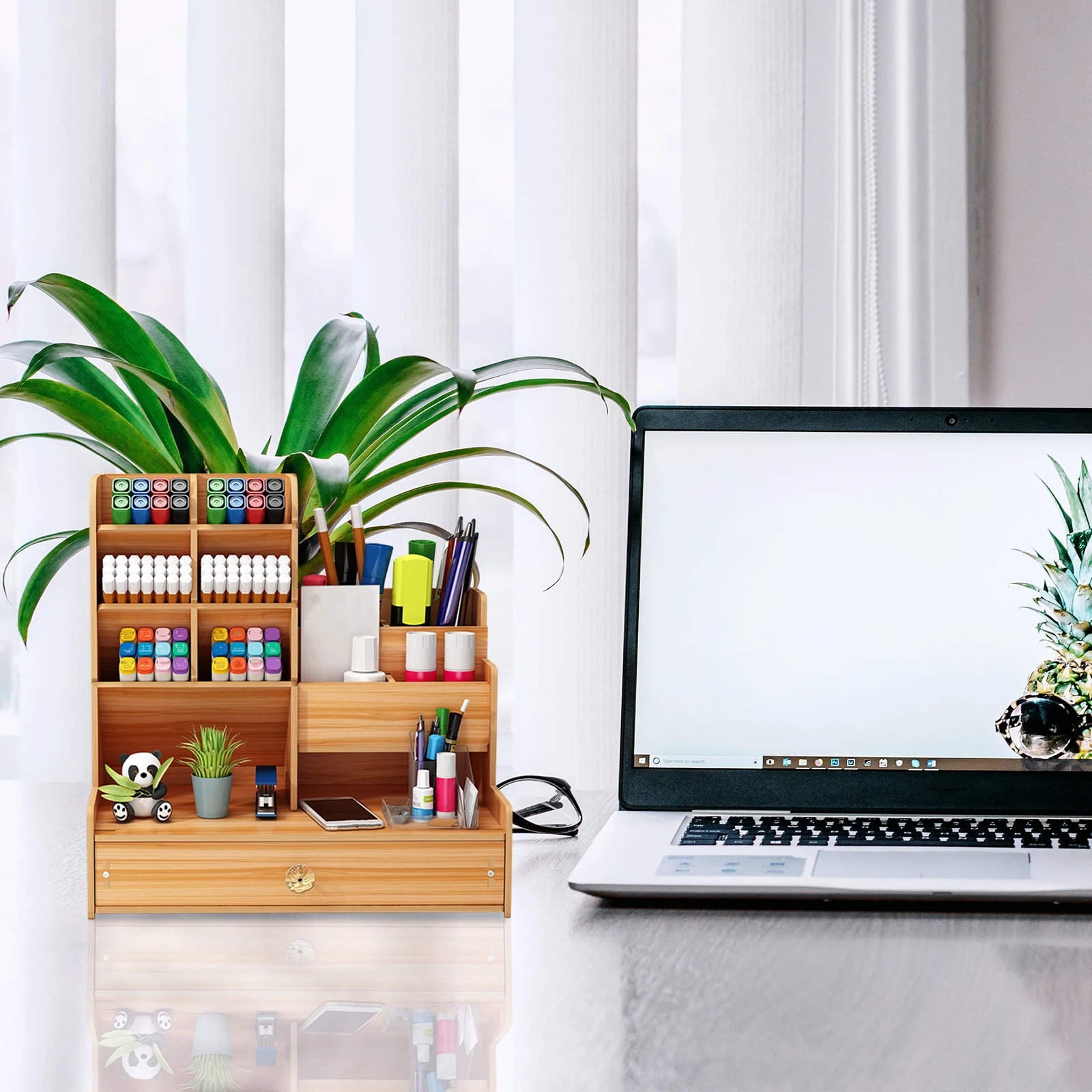 

Household Pencil Organizer Stylish Multi-Function Desk Organizer Large Capacity Convenient Office Supply Storage Box