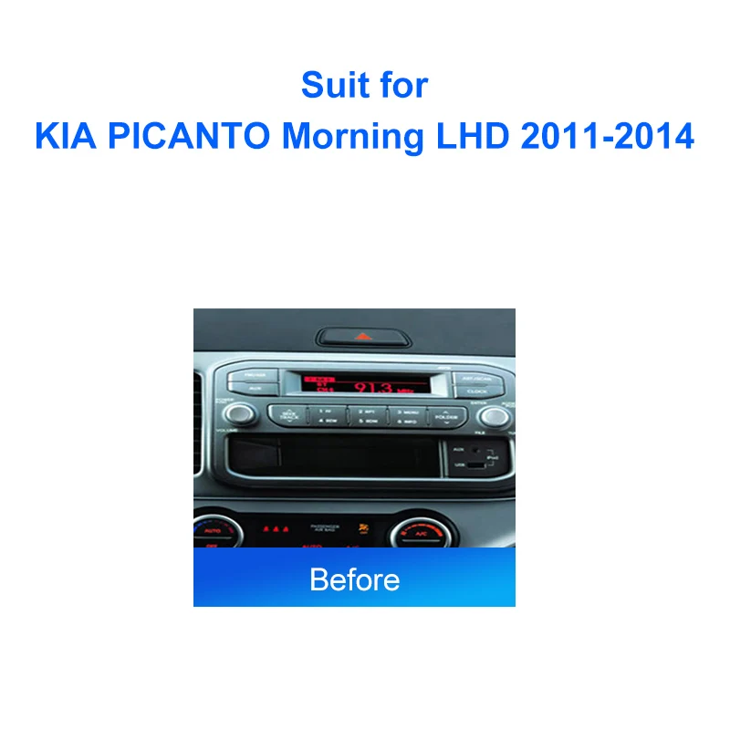 9 Inch Car Radio Installation Plastic Frame For KIA Picanto Morning LHD 2011-2014 Fascia Panel GPS DVD MP5 Dash Mount Trim Kit