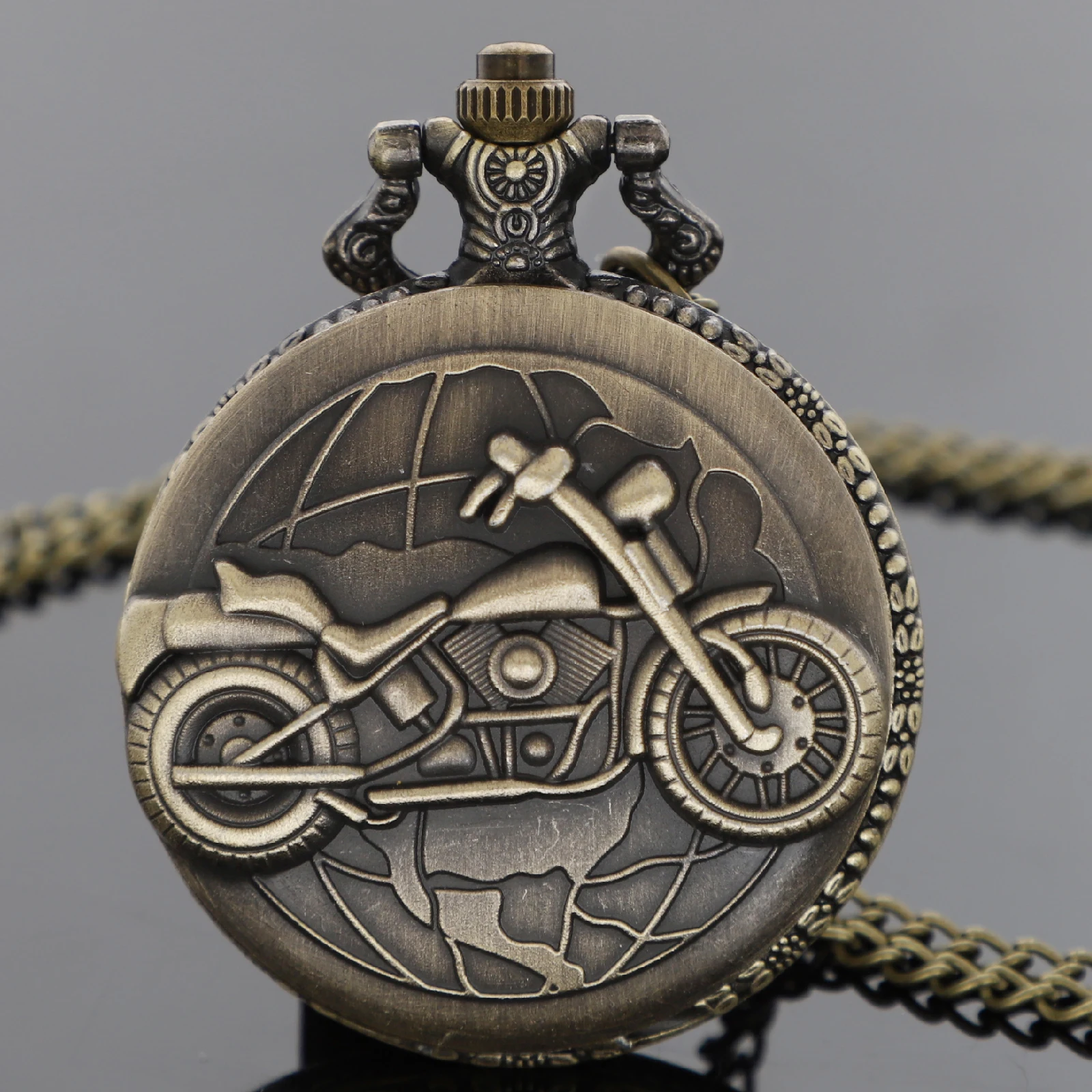 Retro Motorcycle Quartz Pocket Watch Motorbike MOTO Design Pendant Fob Chain Gifts for Men Pendant Clock Relojes De Bolsillo